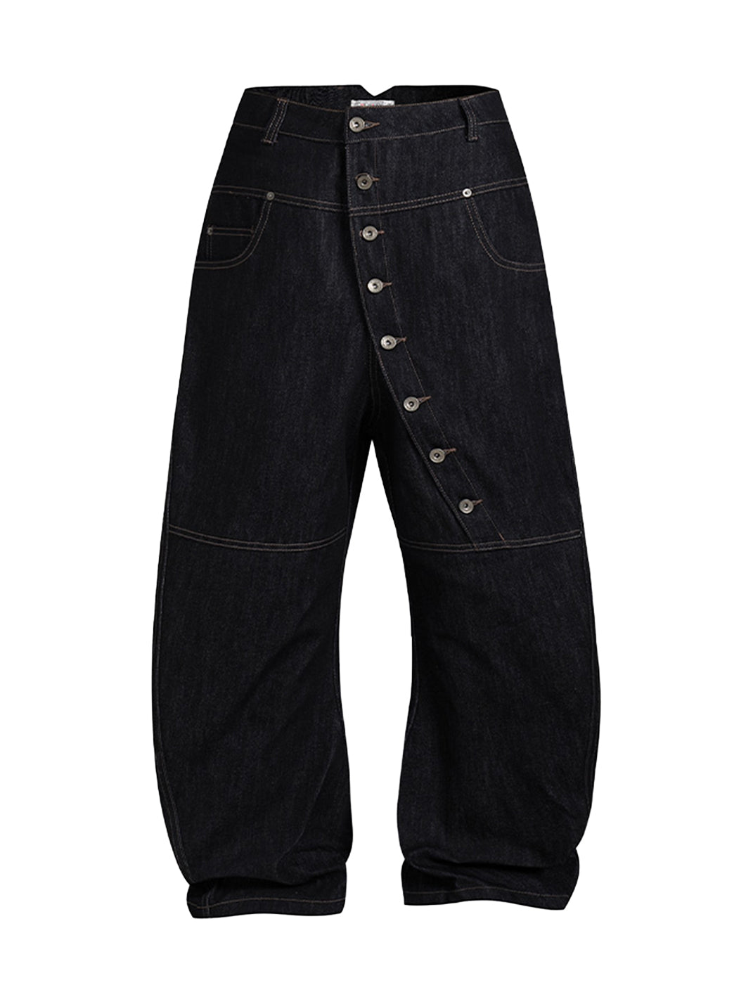 DND4DES | Curved Button Fly Baggy Raw Jeans - PSYLOS 1, DND4DES | Curved Button Fly Baggy Raw Jeans, Pants, DND4DES•JAPAN, PSYLOS 1